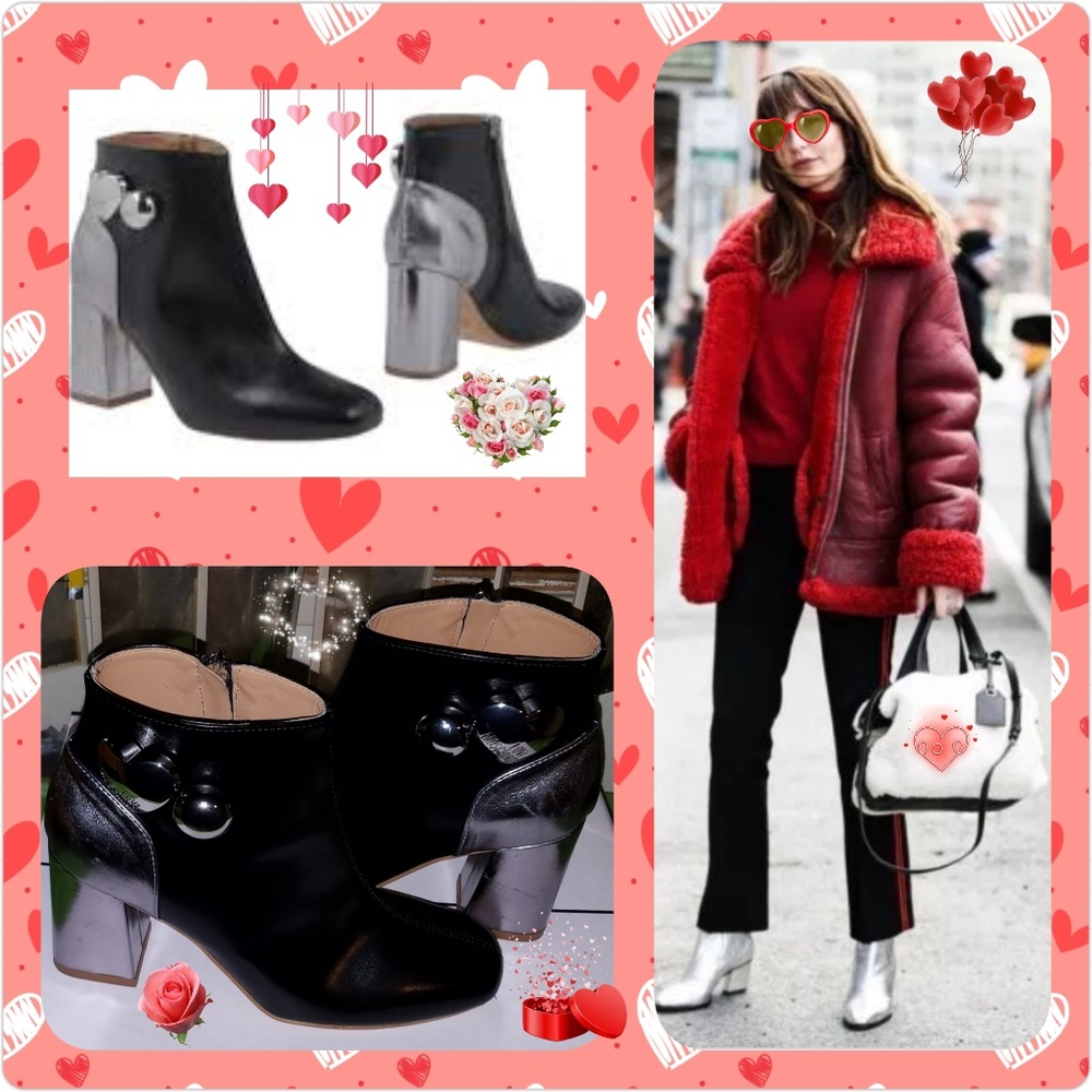 Love Moschino Silver/Black Booties
